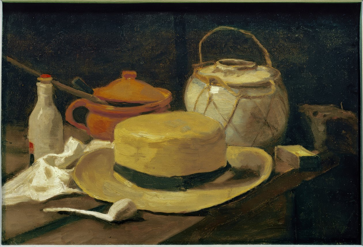 Stilleben med en gul stråhat af Vincent van Gogh