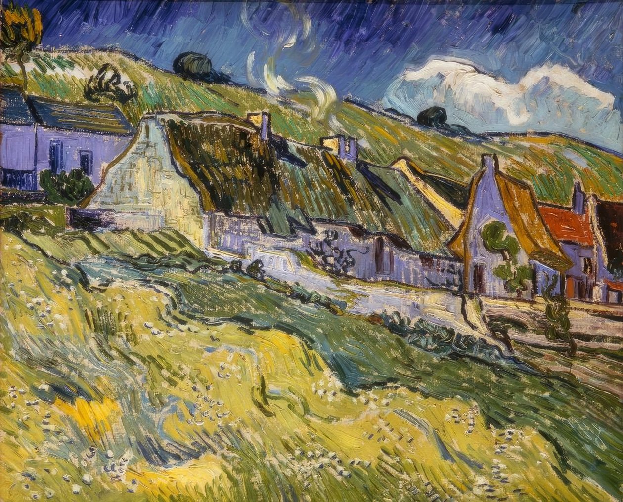 stråtækte huse af Vincent van Gogh