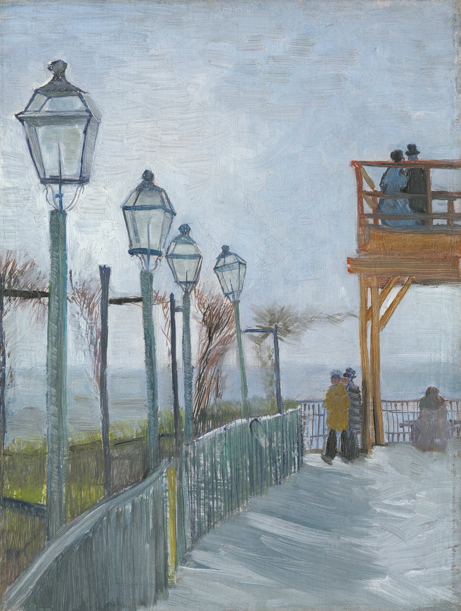 Terrasse og observationsdæk ved Moulin de Blute-Fin, Montmartre af Vincent van Gogh