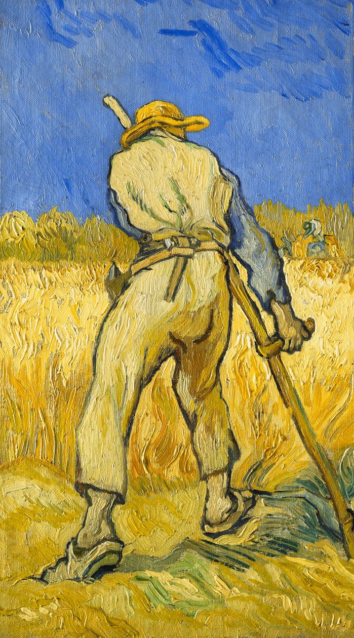Manden med leen; Høstmaskinen, 1889 af Vincent van Gogh