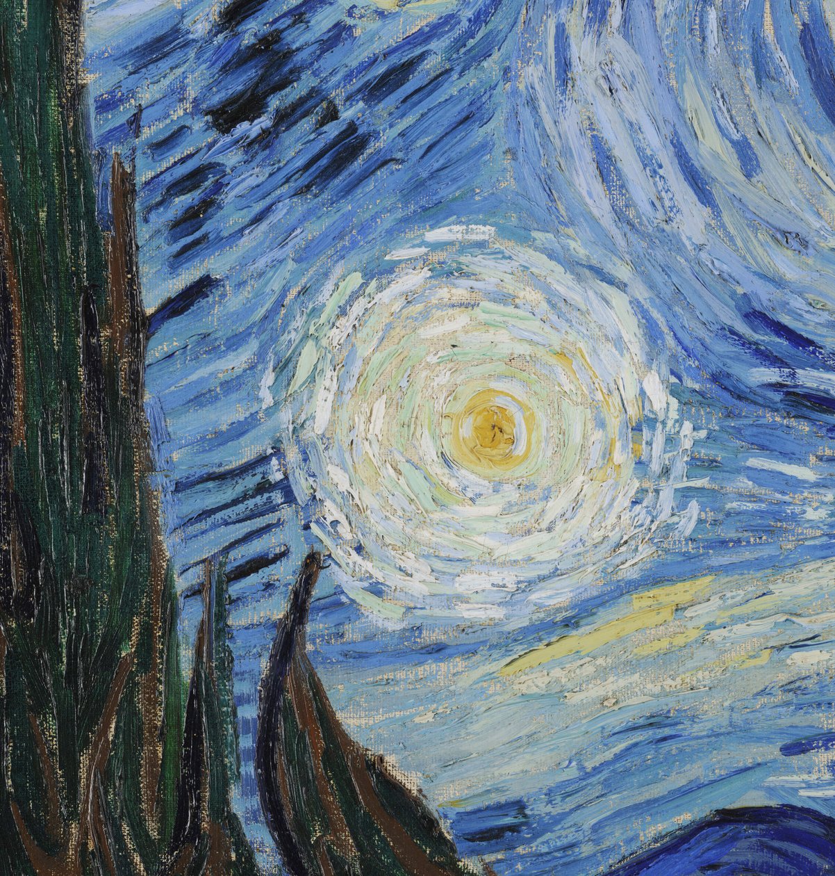 The Starry Night, juni 1889 (olie på lærred) (detalje af 702746) af Vincent van Gogh