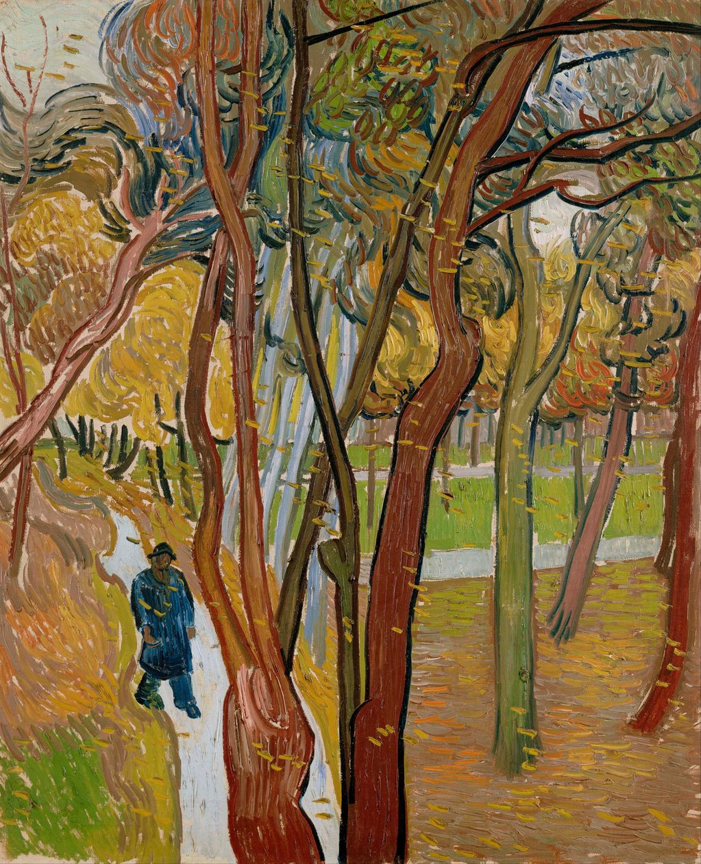 Saint Pauls Hospitals have Bladenes fald, 1889 af Vincent van Gogh