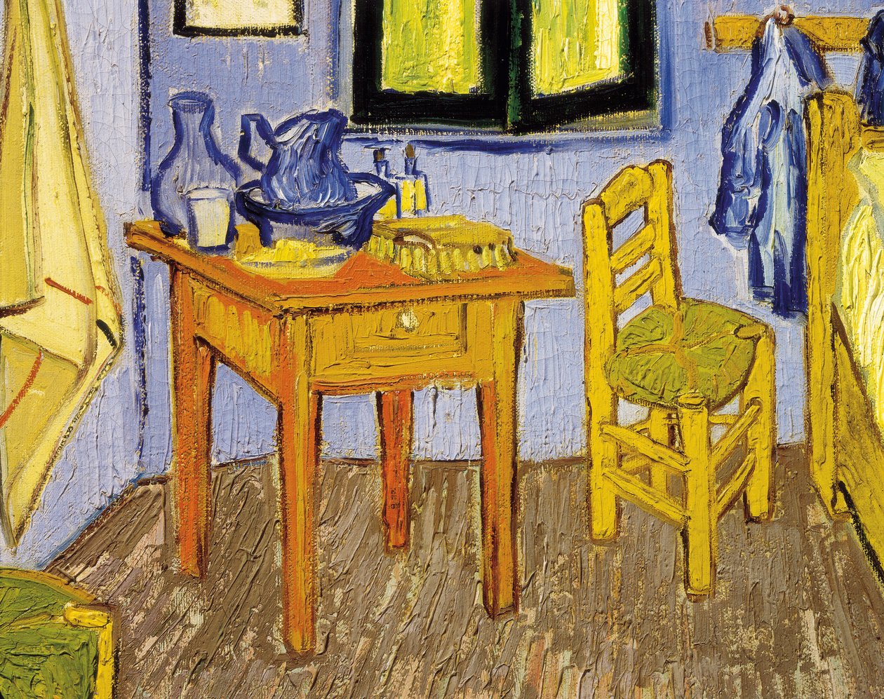 Vincent Van Goghs værelse i Arles (detalje) 1889 (olie på lærred) af Vincent van Gogh