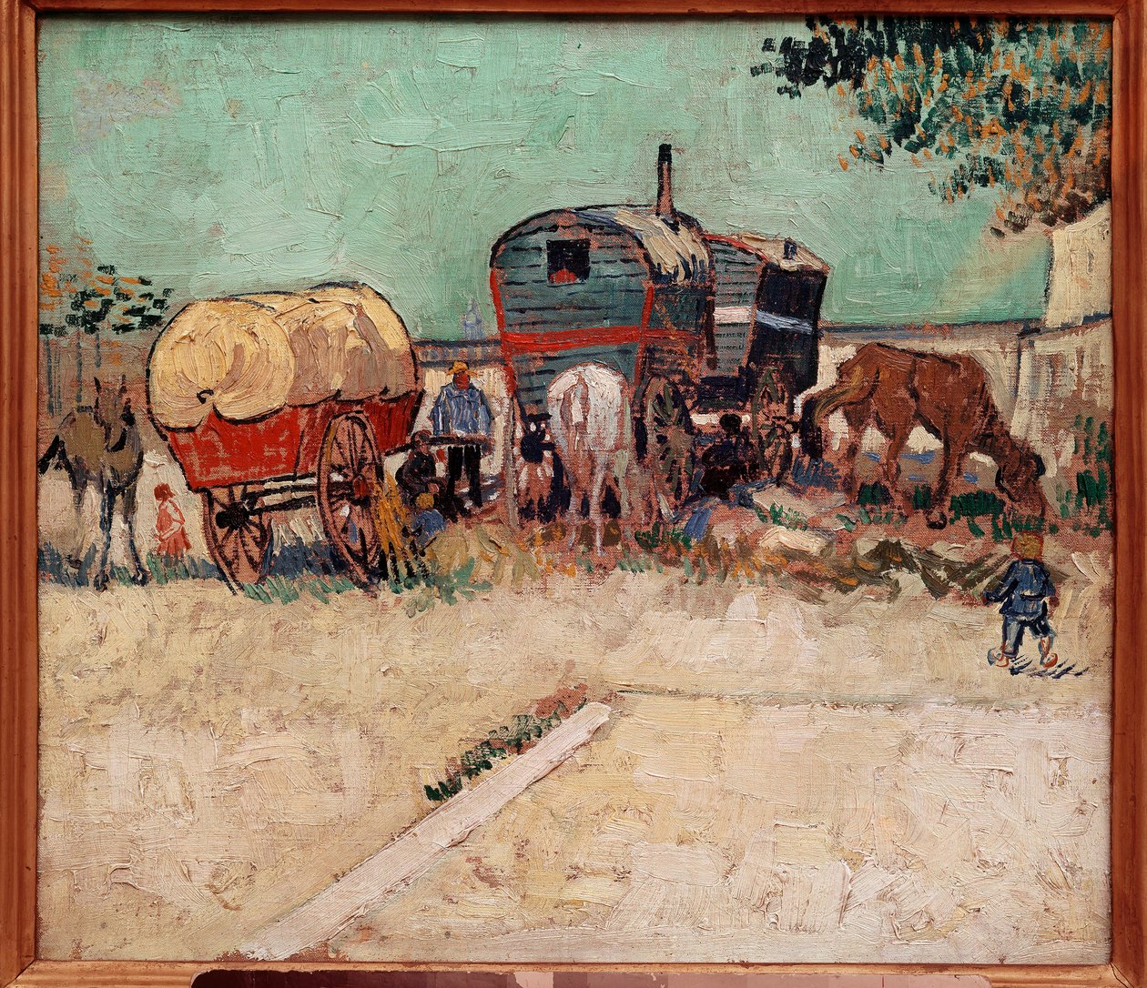 Trailerne, en lejr af bohemer i nærheden af Arles. Maleri af Vincent Van Gogh (1853-1890) af Vincent van Gogh