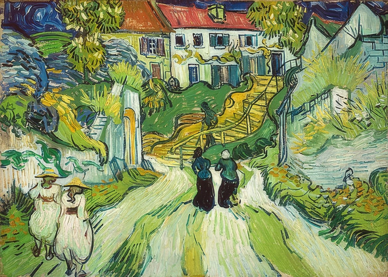 Trappe i Auvers. 1890 af Vincent van Gogh