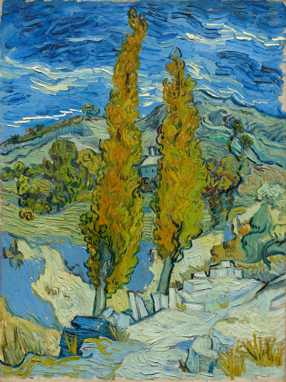 To popler i Alpilles nær Saint-Rémy af Vincent van Gogh