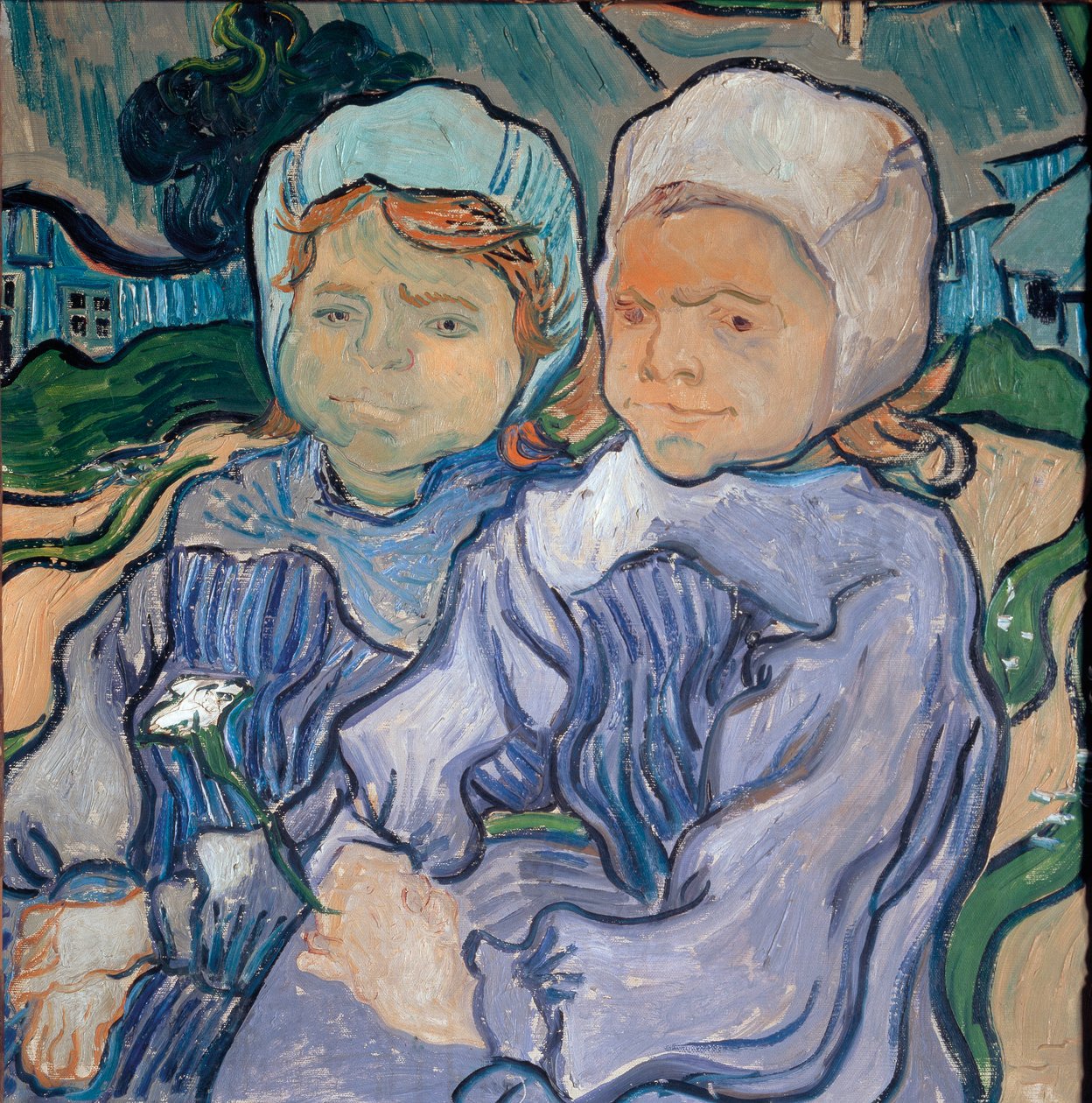 To små piger, juni 1890 (olie på lærred) af Vincent van Gogh