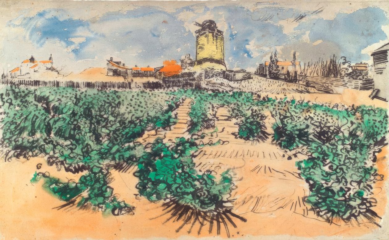 Van Gogh / Mill af A.Daudet Fontvieille af Vincent van Gogh