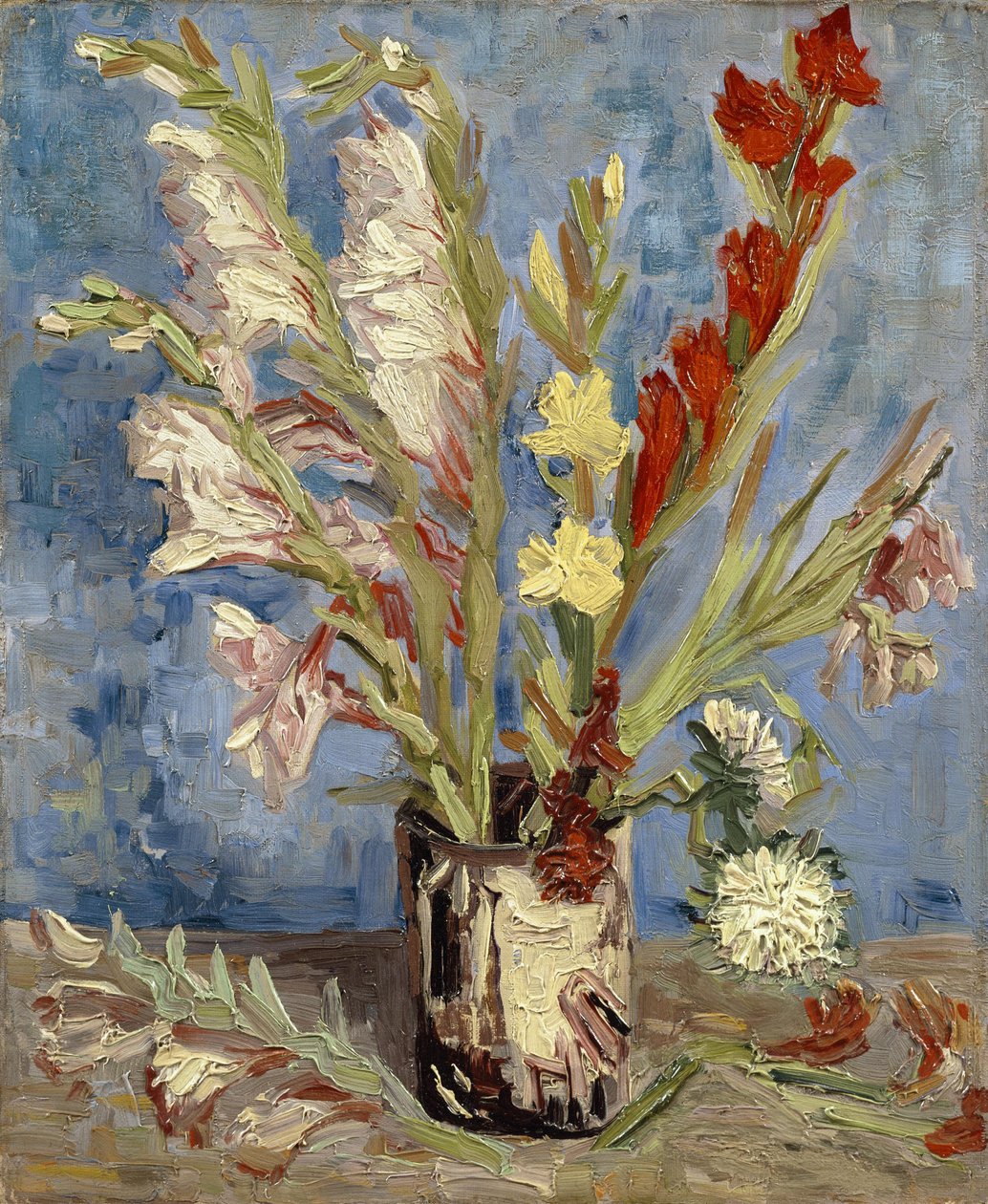 Vase med gladioler og kinesiske asters af Vincent van Gogh