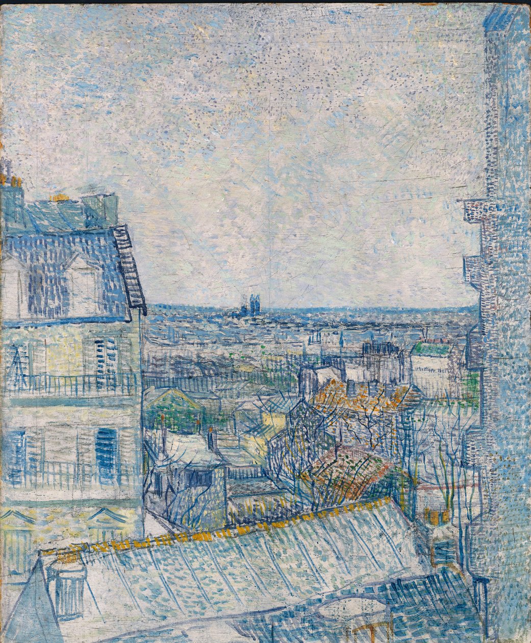 Udsigt fra kunstnerens vindue, Rue Lapic; Udsigt over kunstnerens værelse, Rue Lepic, 1887 af Vincent van Gogh