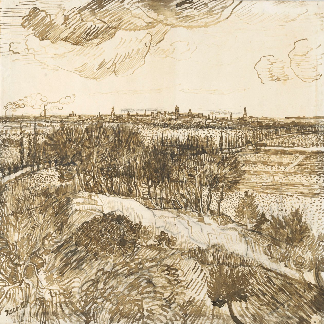 Udsigt over Arles fra Montmajour af Vincent van Gogh