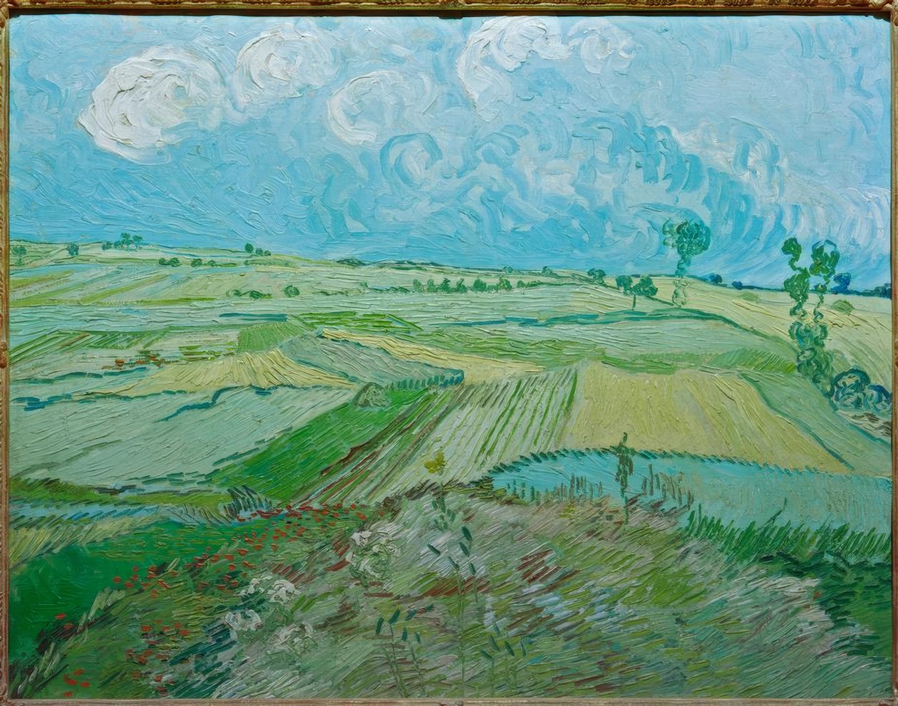 Hvedemarker i Auvers med regnskyer af Vincent van Gogh