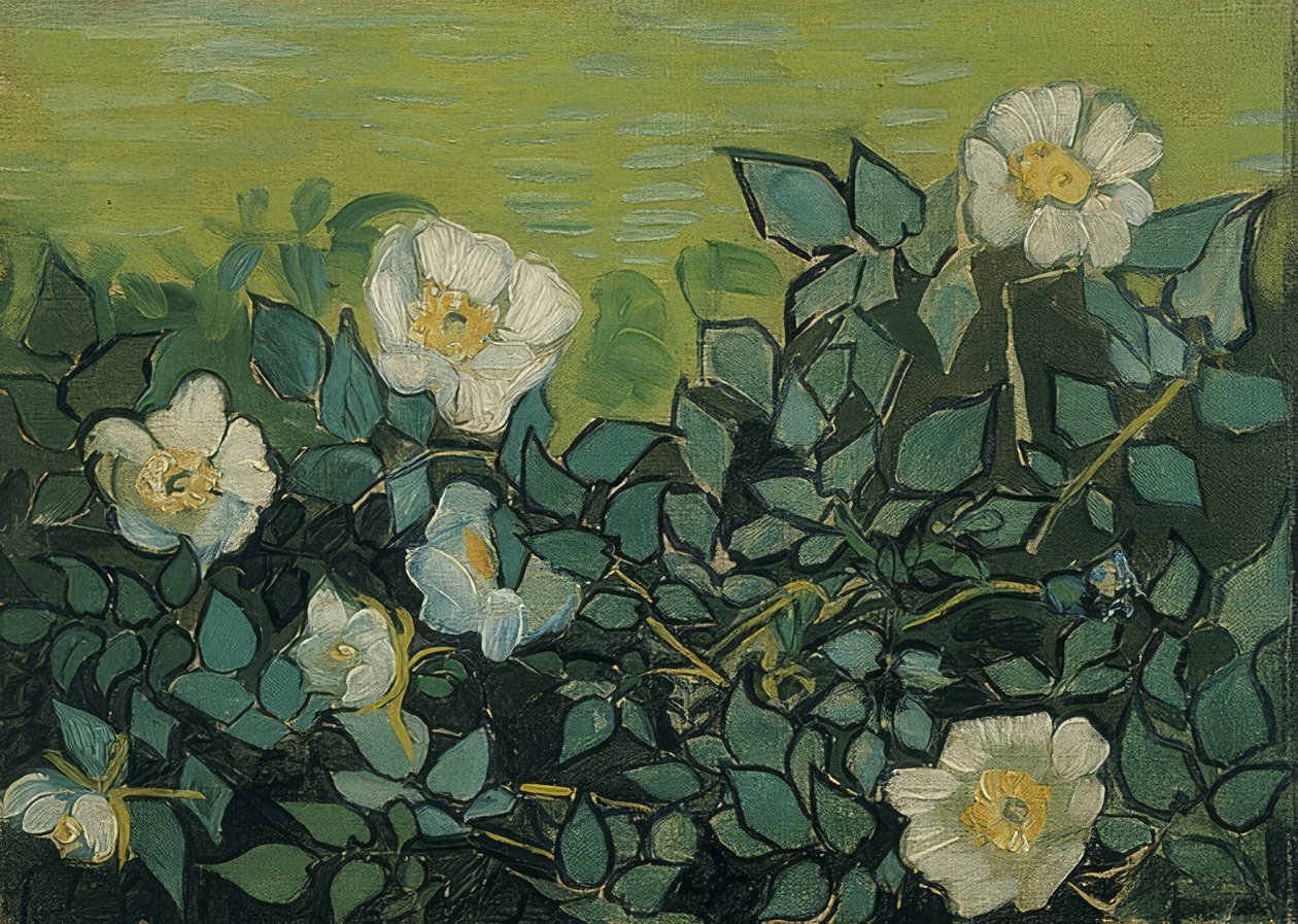 Wildrosen. 1889 af Vincent van Gogh