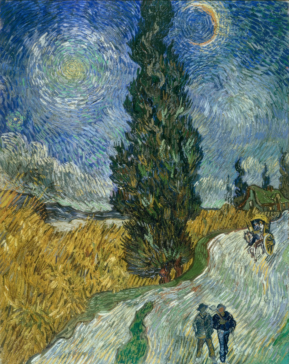 Cypressti under stjernehimlen af Vincent van Gogh