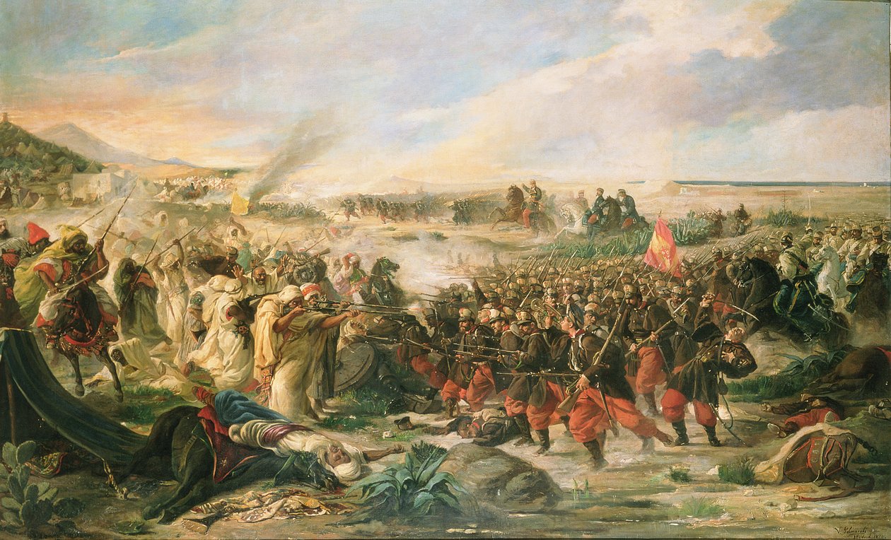 Slaget ved Tetouan i 1860, 1870 af Vincente Gonzalez Palmaroli