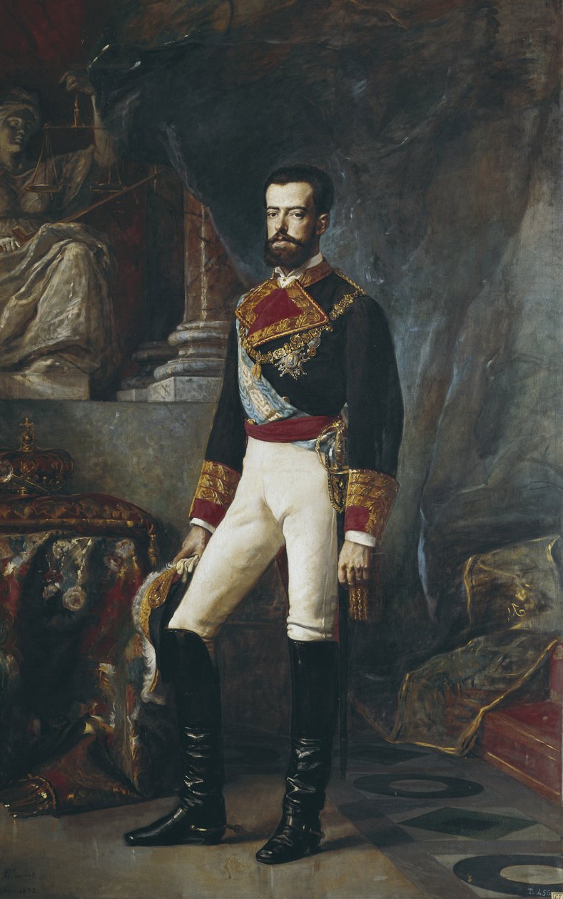 Portræt af Amedeo I, konge af Spanien af Vincente Gonzalez Palmaroli