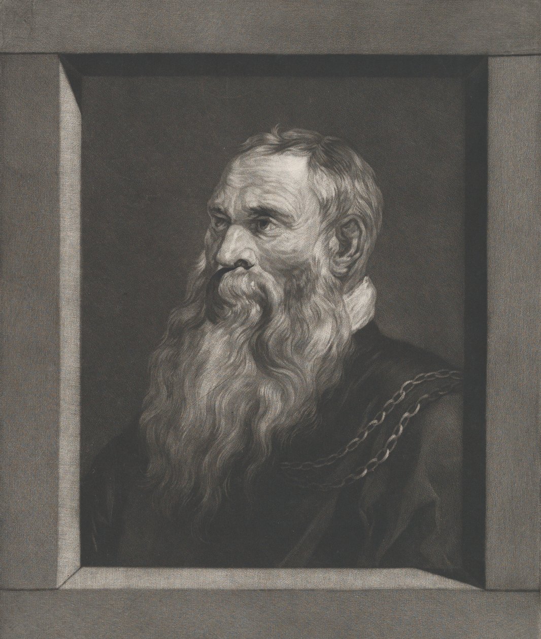 Portræt af en gammel mand med skæg, ca. 1787-1851. af Vincenz Georg Kininger