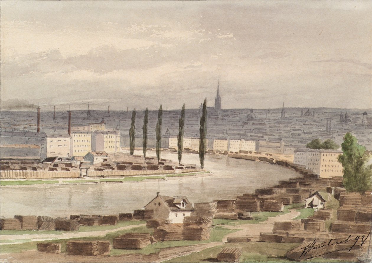 Donau-kanalen i Wien af Vincenz Havlicek