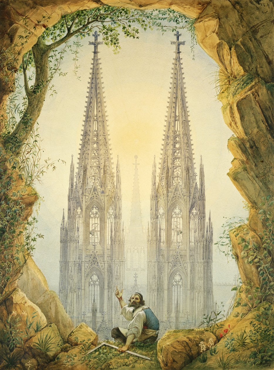 Vision of the Completed Spiers of the Cologne Cathedral, 1861dani af Vincenz Statz