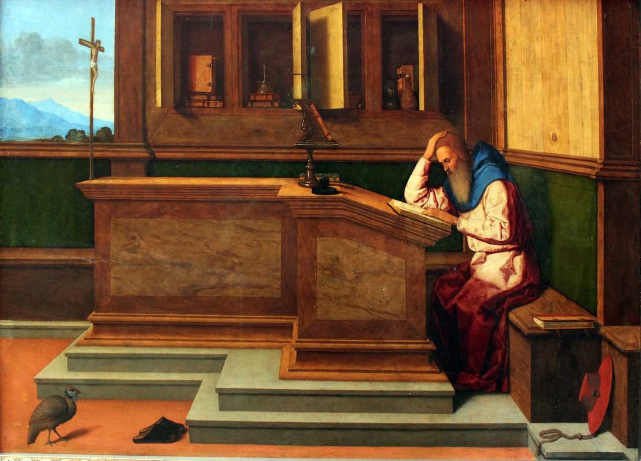 Den hellige Jerome i sit studie af Vincenzo di Biagio Catena