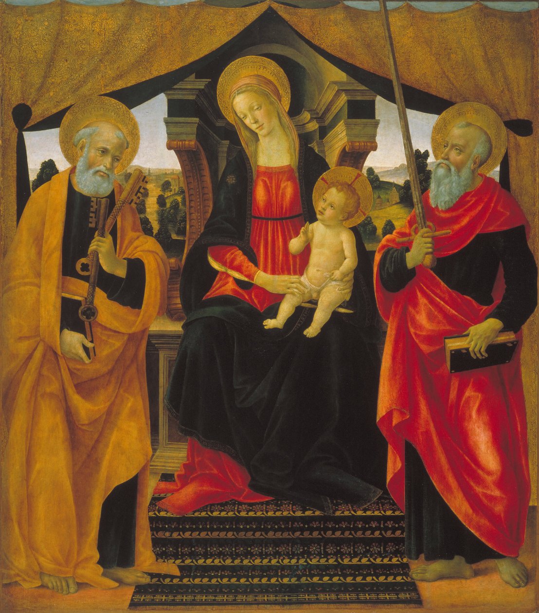 Jomfru og barn mellem Saint Peter og Saint Paul af Vincenzo Frediani