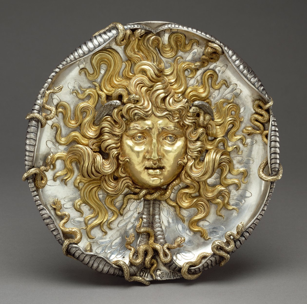 Medusa, 1911 (pakke-forgyldt sølv) af Vincenzo Gemito