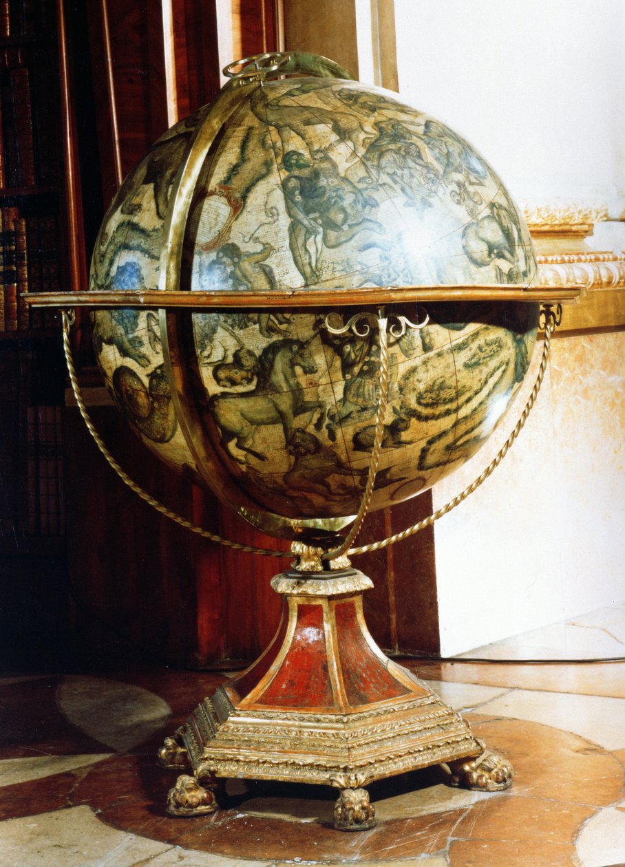 Himmelsk globus, 1688 (papirmache med træstativ) (par til 90828) af Vincenzo Maria Coronelli
