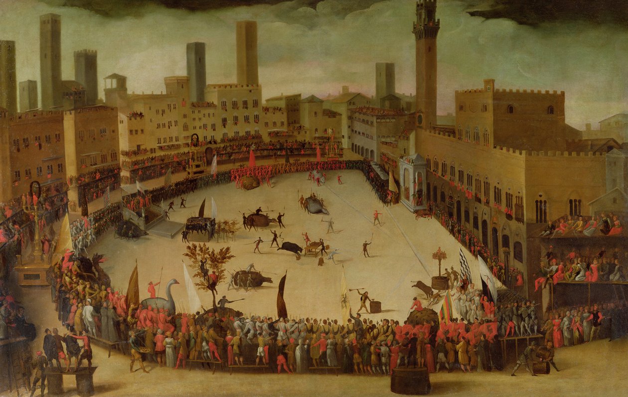 En Festa i Campo del Campo, Siena, 1597 af Vincenzo Rustici