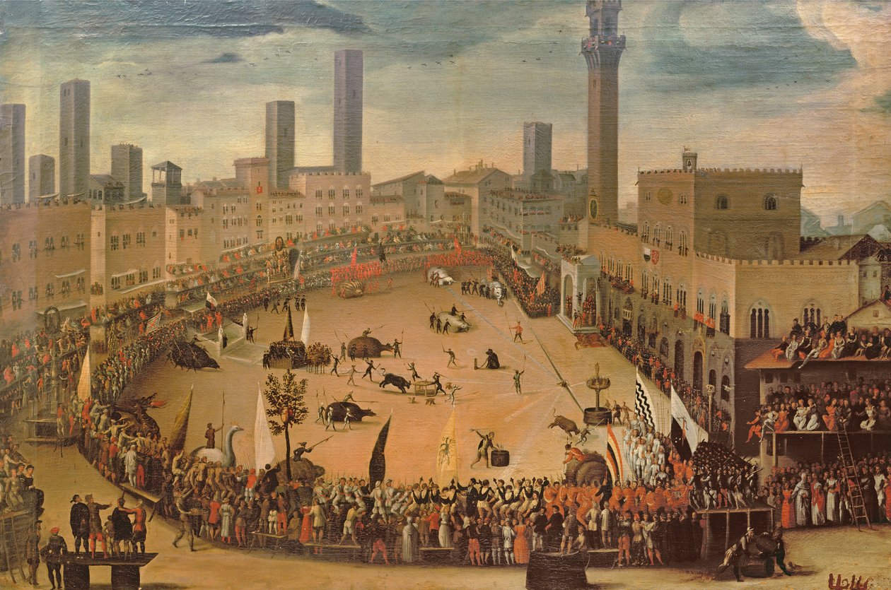 Festival på Piazza del Campo, Siena af Vincenzo Rustici