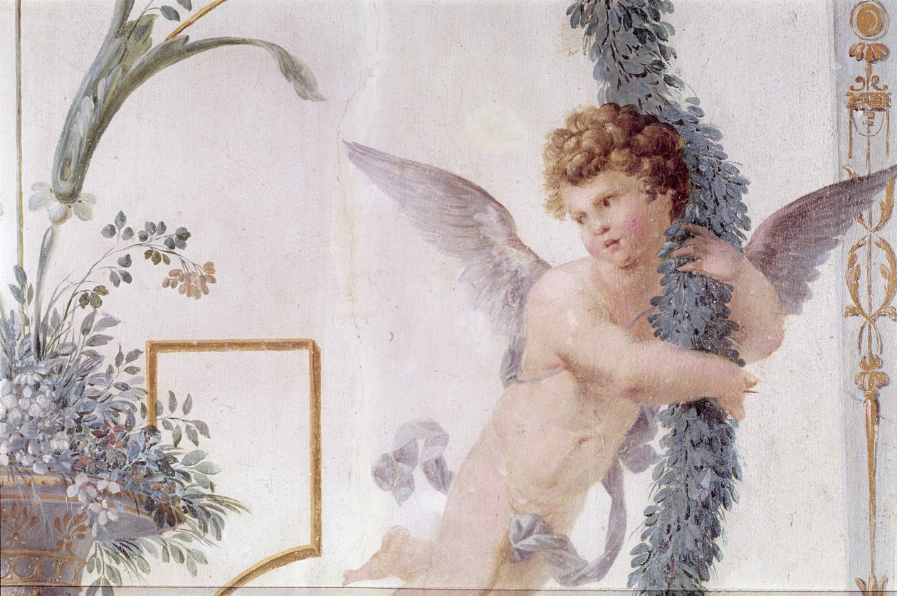 Detalje af udsmykning fra Pompeian Music Room, 1777-80 af Vincenzo Valdre