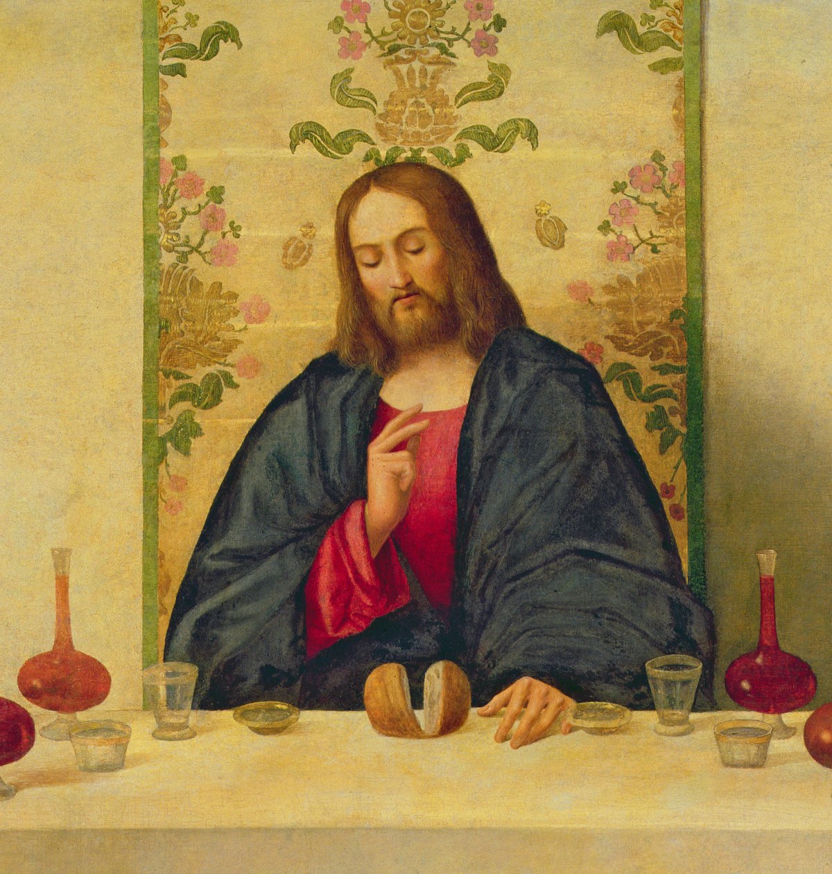 Nadveren i Emmaus, 1520 olie på lærred detalje af 50021 af Vincenzo di Biagio Catena