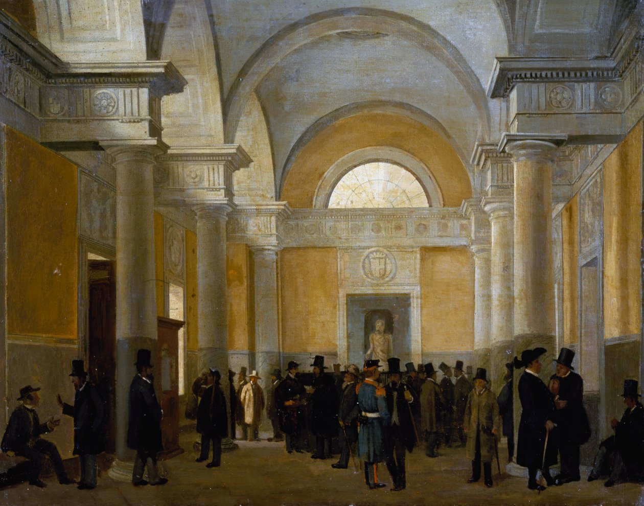 Interiør af Palazzo San Giacomo i Napoli af Vincenzo Abbati