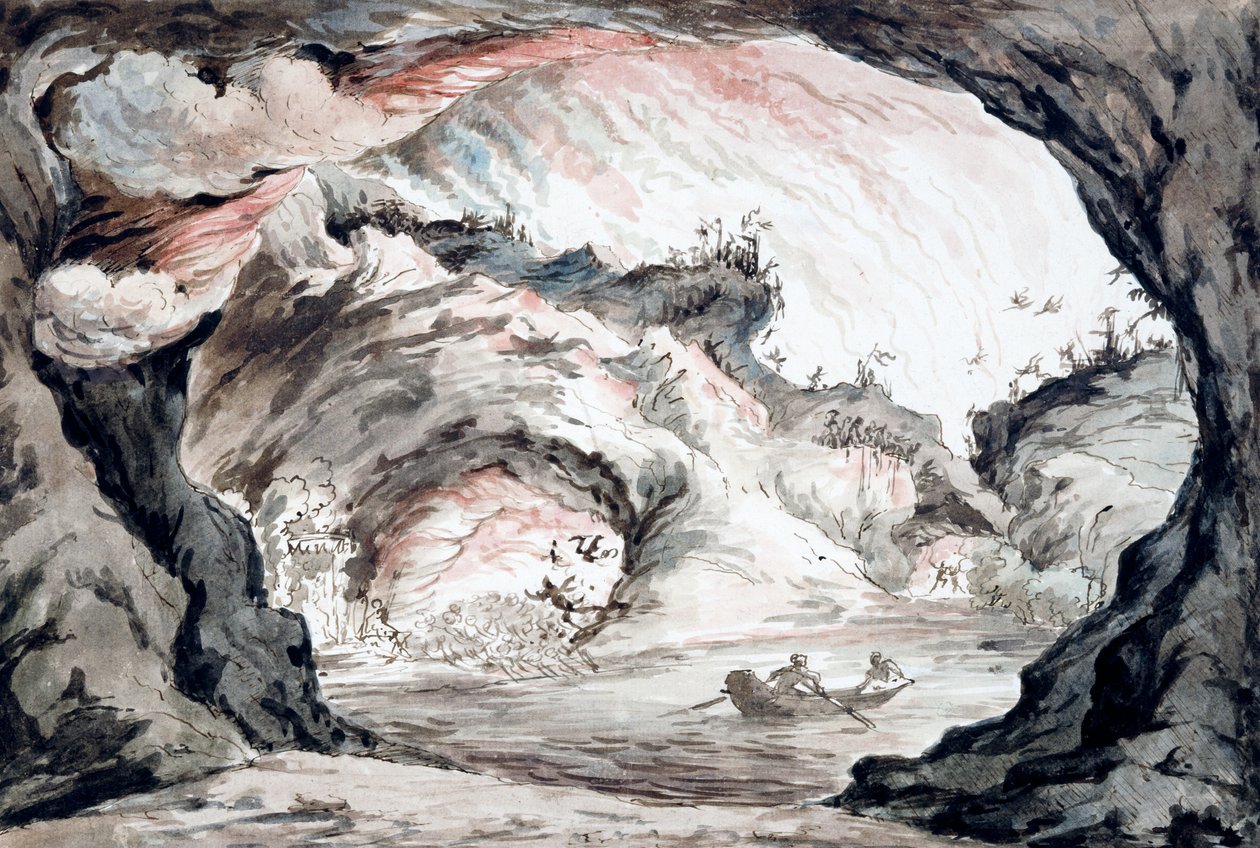 Tragediescene, skitse af scenografien (akvarel) af Vincenzo Bonomini