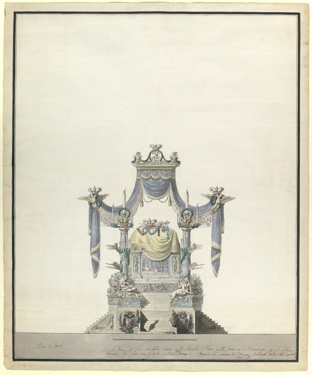 Katafal for kejserinde Katarina den Store 1729-1796, 1796 af Vincenzo Brenna