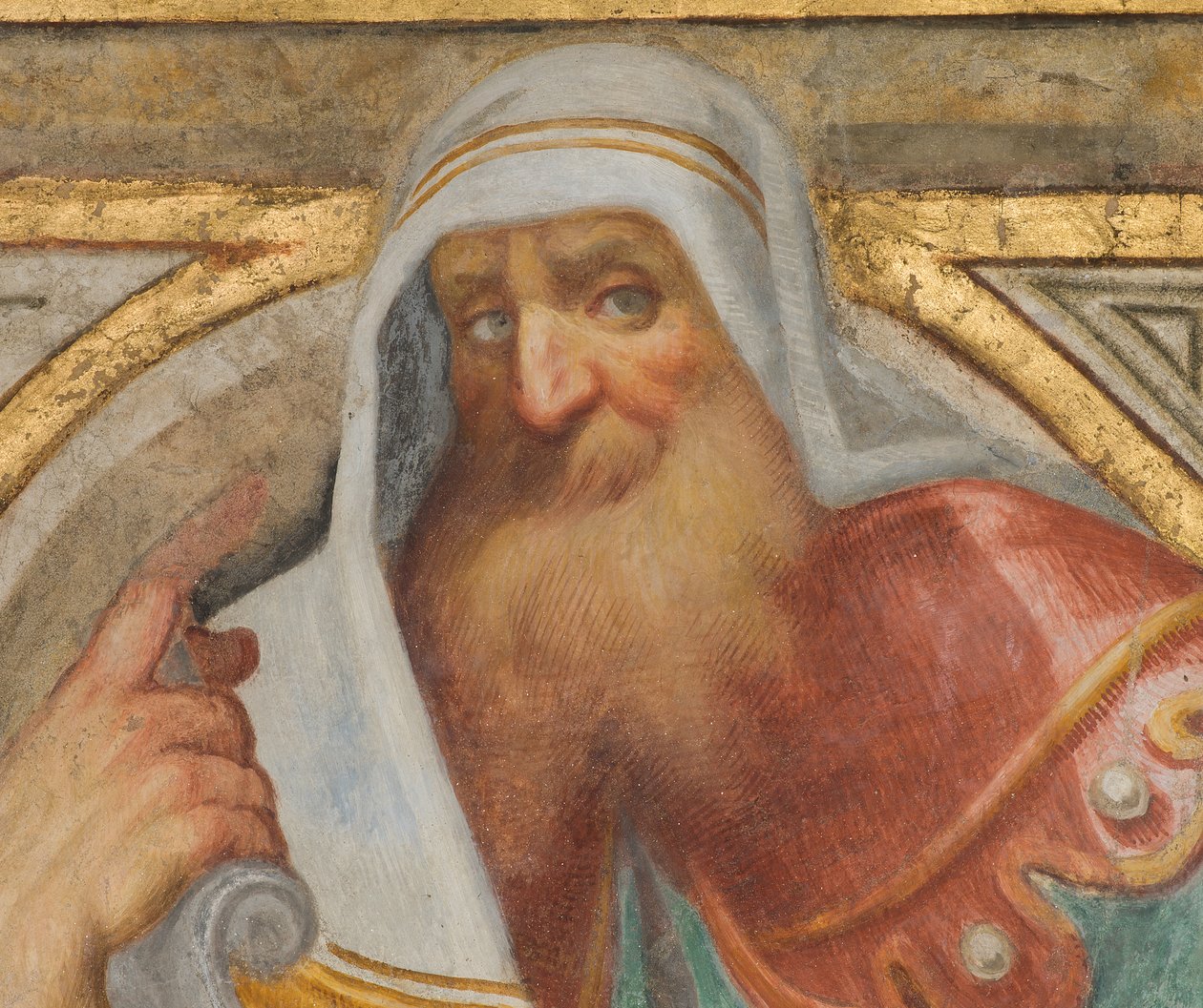 Centralskib, Plume Fourth North Span, Vincenzo Campi 1573, Buste med Profet, Detail af Vincenzo Campi