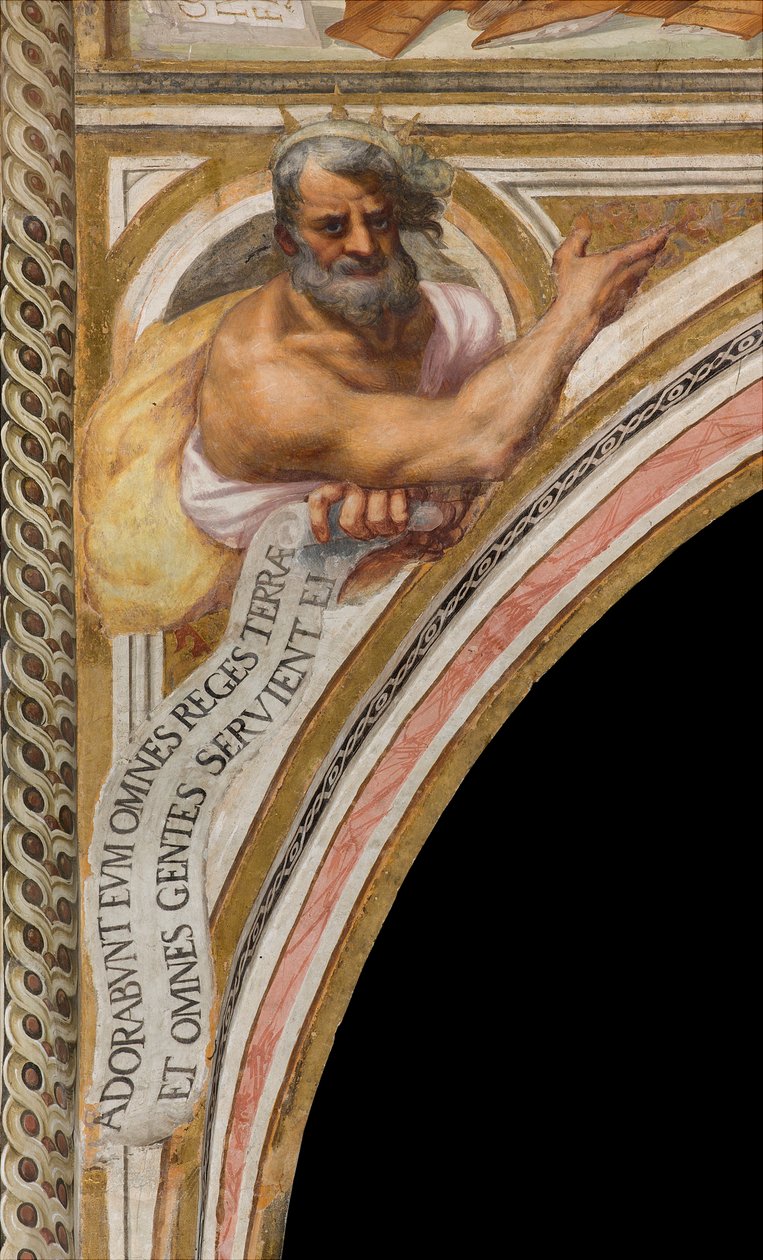 Central Nave, Plume Quinta Nord Campata, Vincenzo Campi 1573, Buste med Profet af Vincenzo Campi