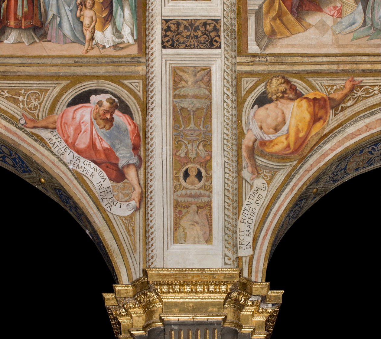Central Nave, Plume anden og tredje span nord, Vincenzo Campi 1573, buster med profeter af Vincenzo Campi