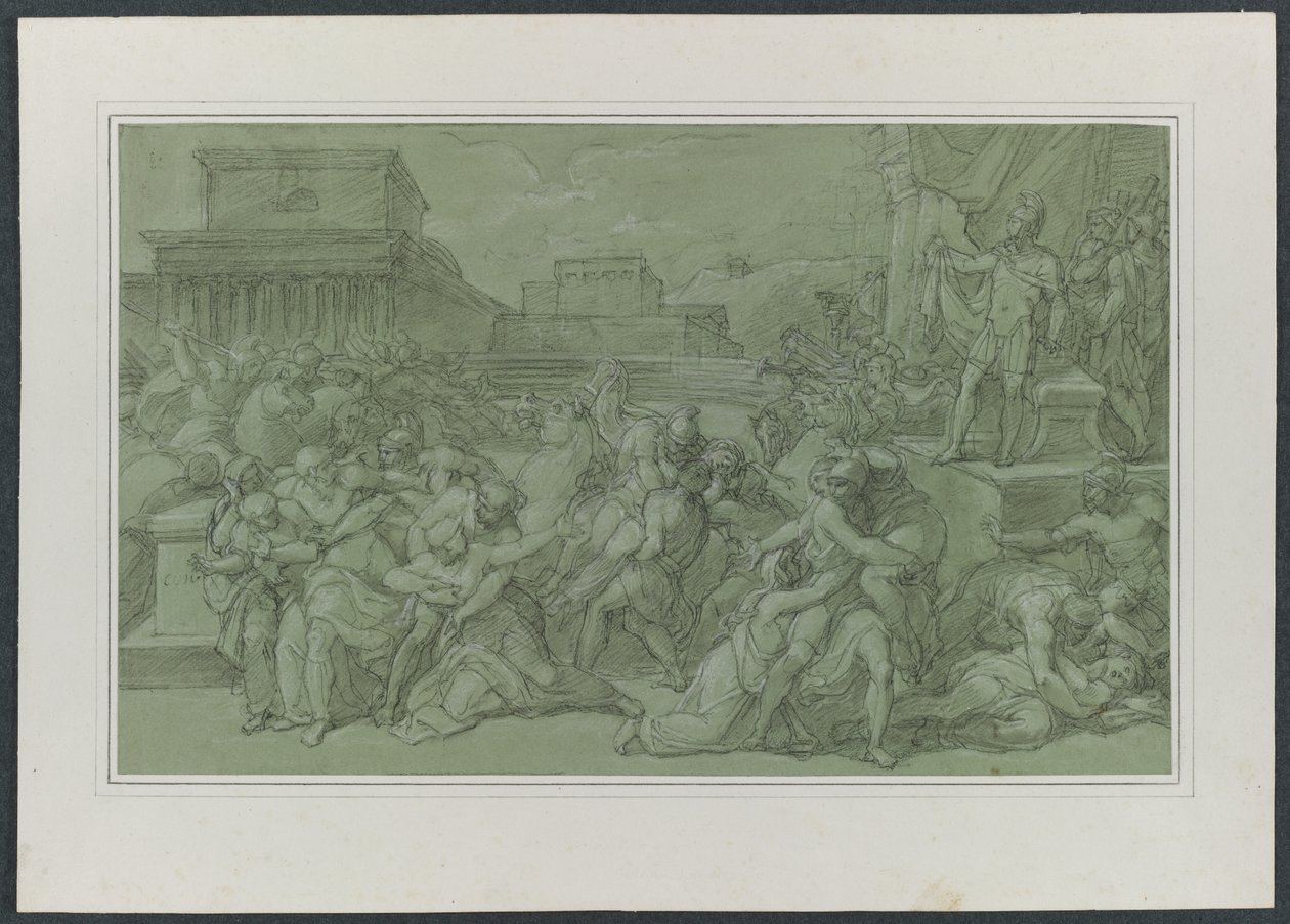 Voldtægt af sabinerne, ca. 1820. af Vincenzo Camuccini