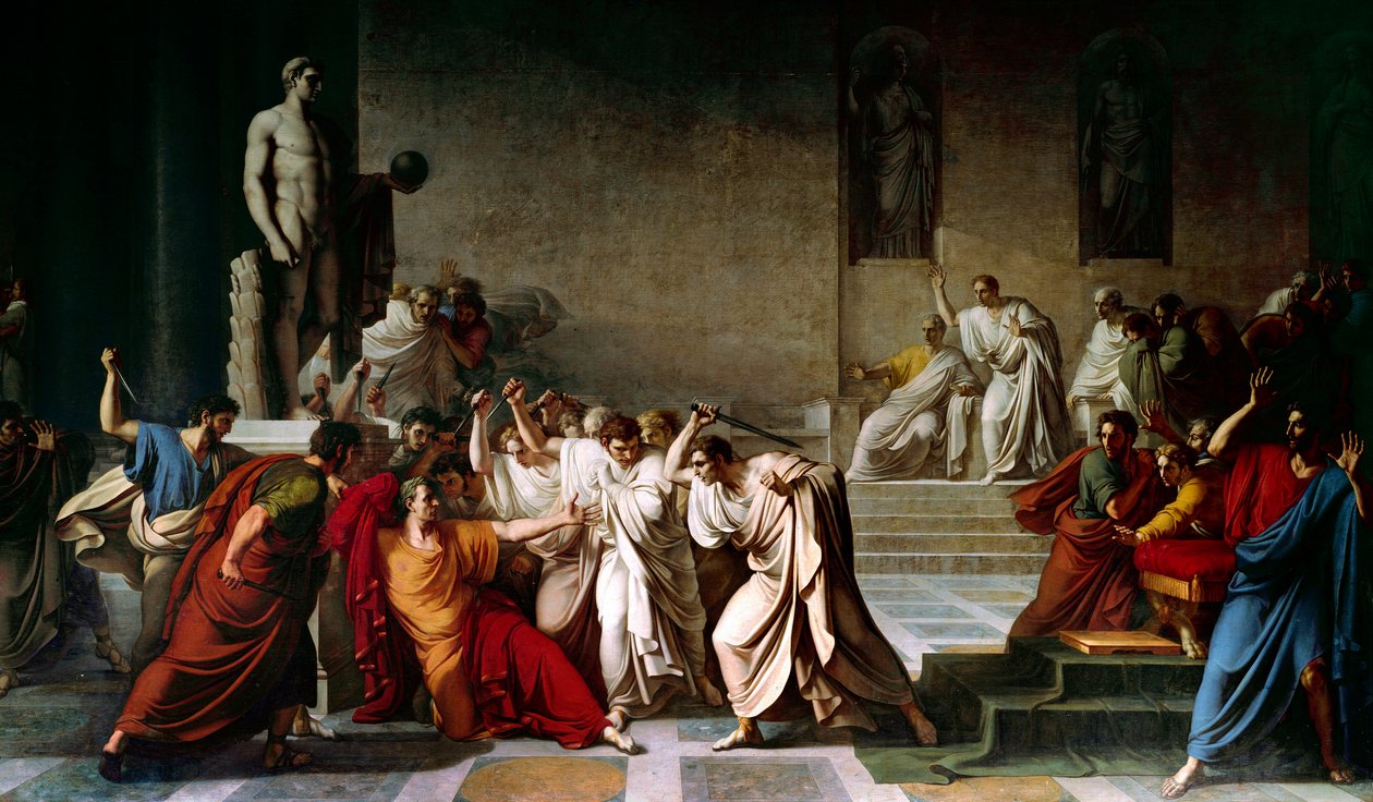 Julius Cæsars død af Vincenzo Camuccini