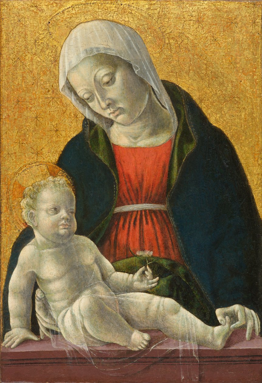 Madonna og barn, ca. 1460-1470 (tempera og bladguld på panel) af Vincenzo Foppa