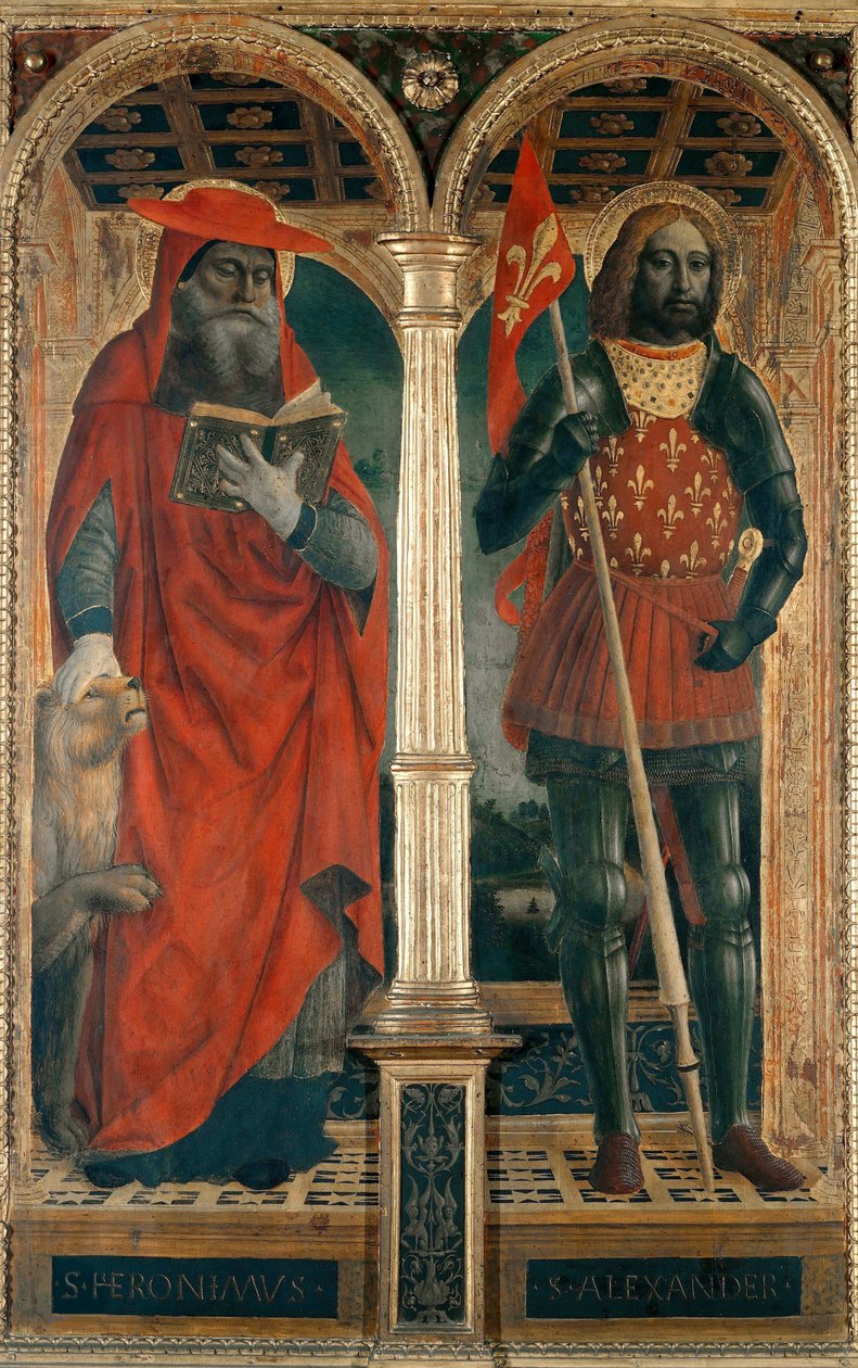 De hellige Jerome og Alexander. Polyptykon fra Santa Maria delle Grazie, 1500-1505. af Vincenzo Foppa