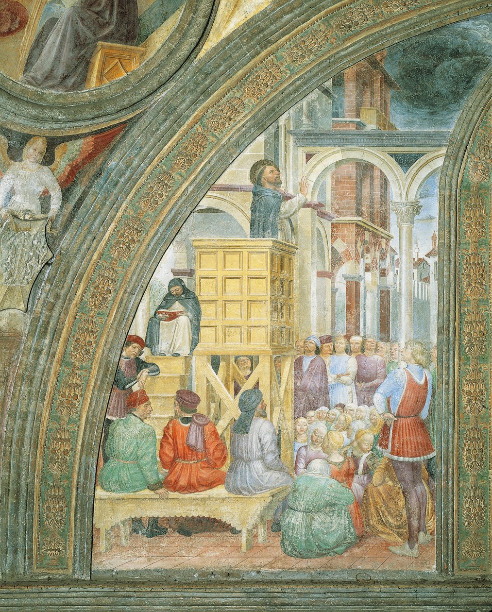 The Miracle of the Cloud, detaljer fra Stories of Saint Peter Martyr, af Vincenzo Foppa af Vincenzo Foppa