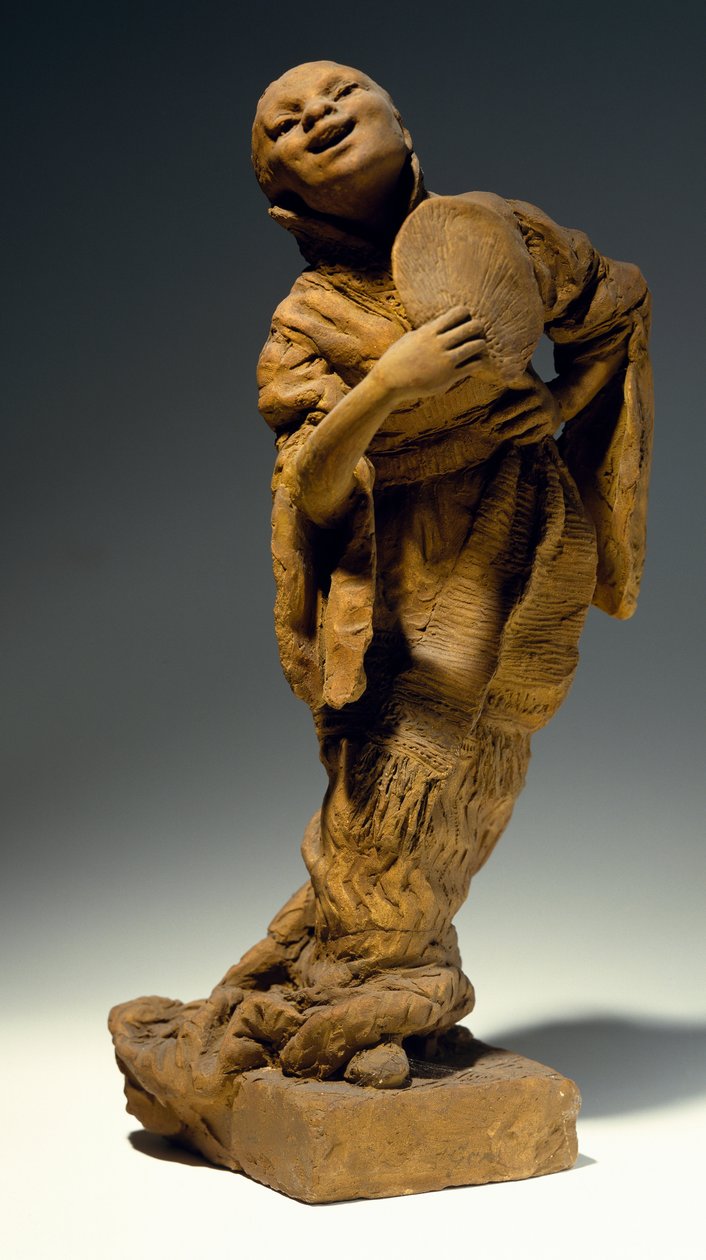 Sangerinde, af Vincenzo Gemito (1852-1929), terrakottastatue, Italien af Vincenzo Gemito
