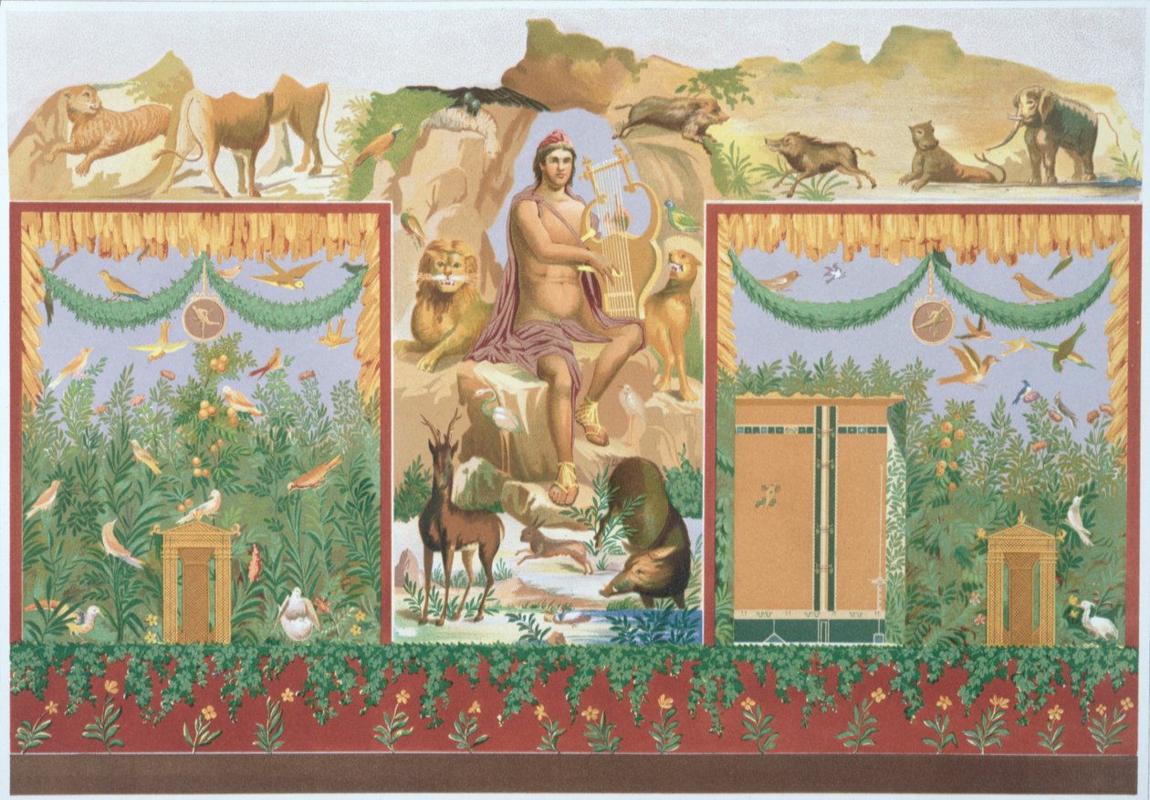 Orpheus Taming the Animals, rekonstruktion af en fresko fra Pompeji af Vincenzo Loria