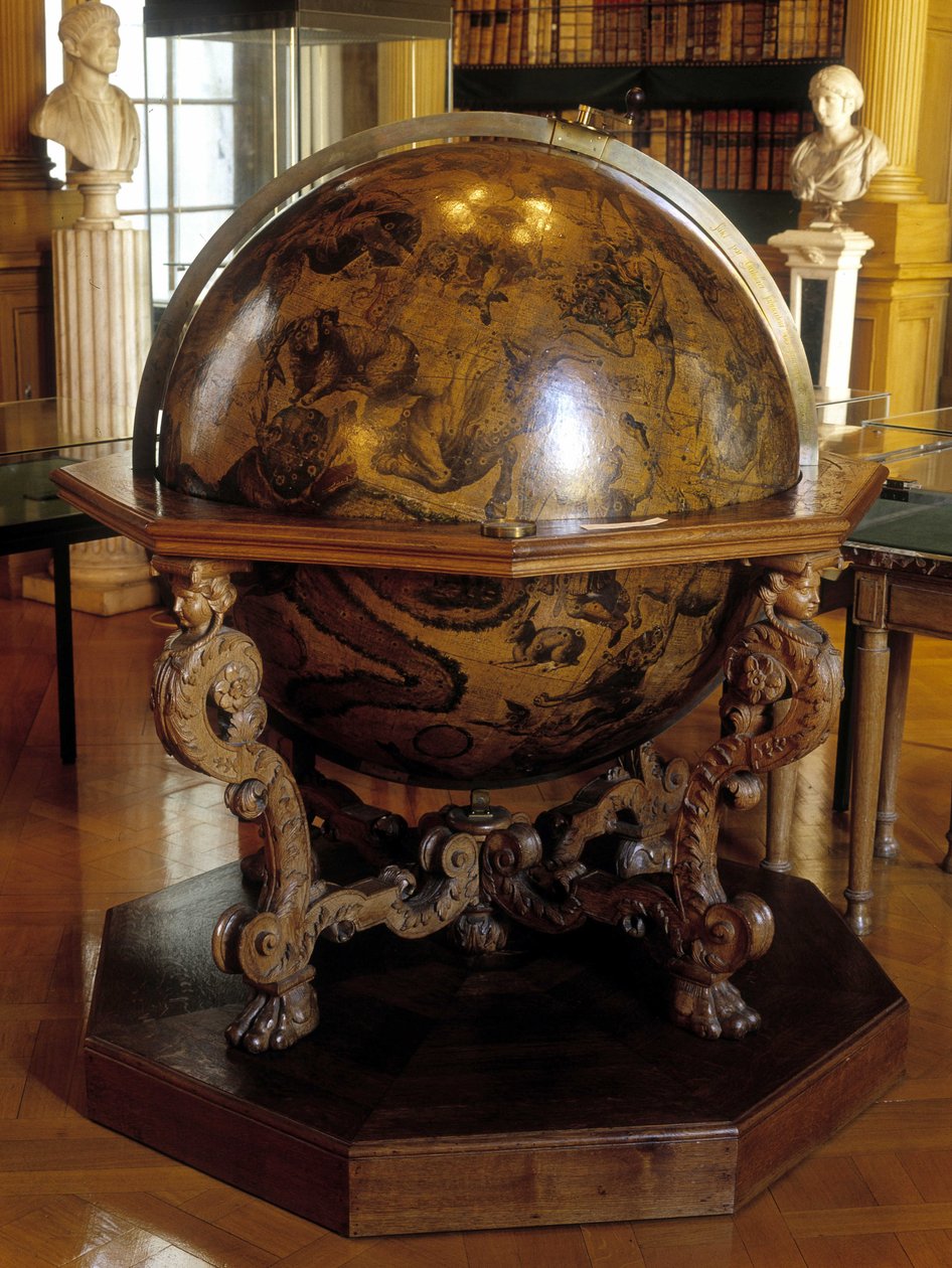 Coronellis himmelklode til Gatelliers meridian. Denne globus blev lavet af franciskanermunken Vincenzo Coronelli (1650-1718). Institut de France Paris. af Vincenzo Maria Coronelli
