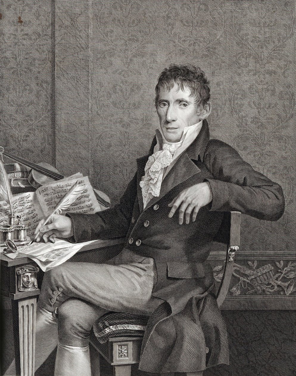 Portræt af violinisten og komponisten Alessandro Rolla 1757-1841, ca. 1810. af Vincenzo Raggio