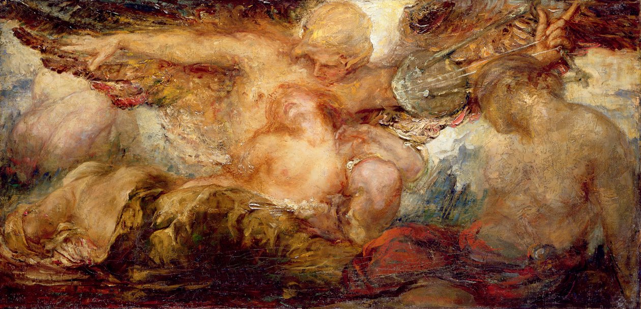 Orfeus og Eurydike (olie på lærred) af Violet Brunton