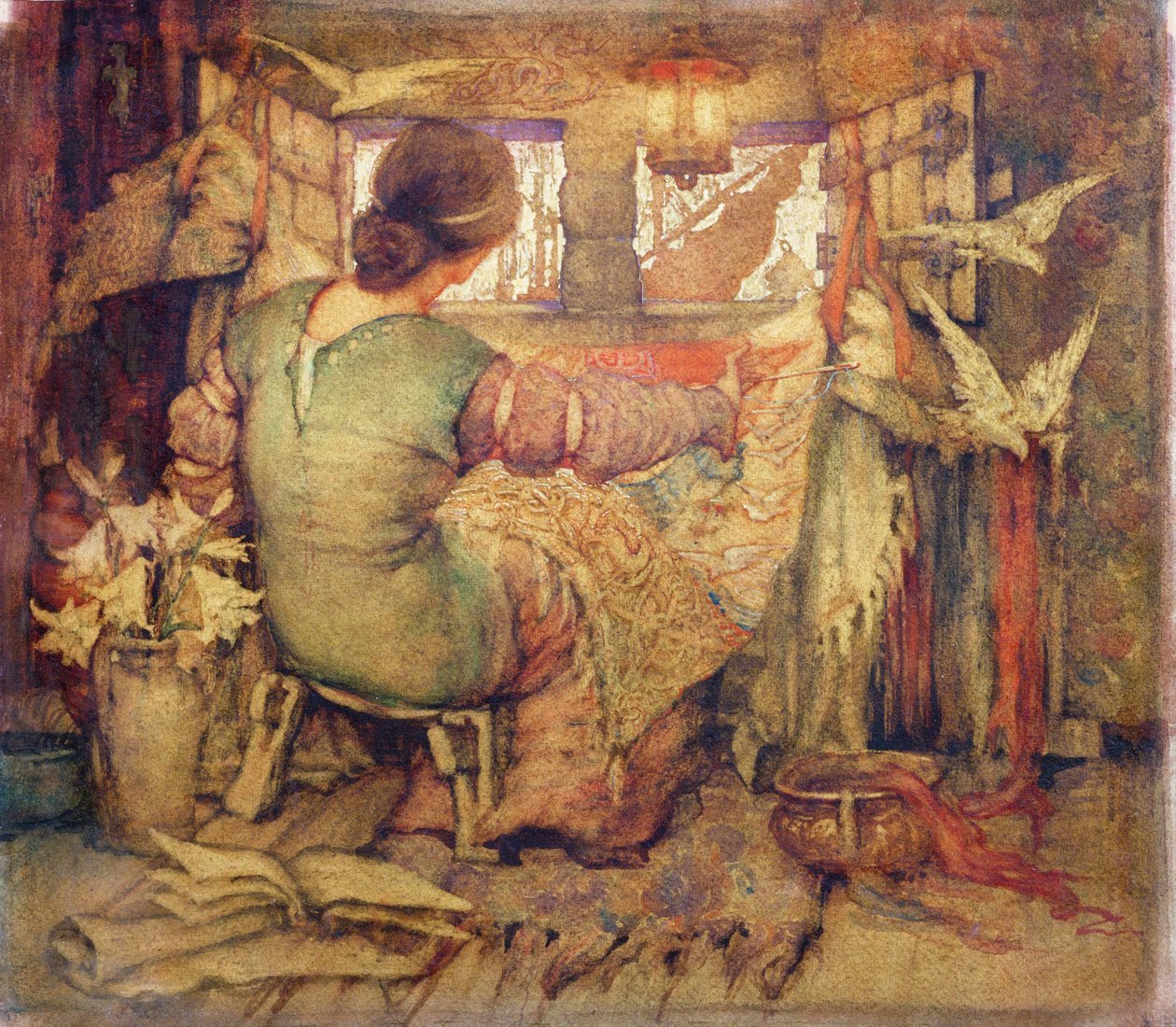 Penelope (akvarel på papir) af Violet Brunton