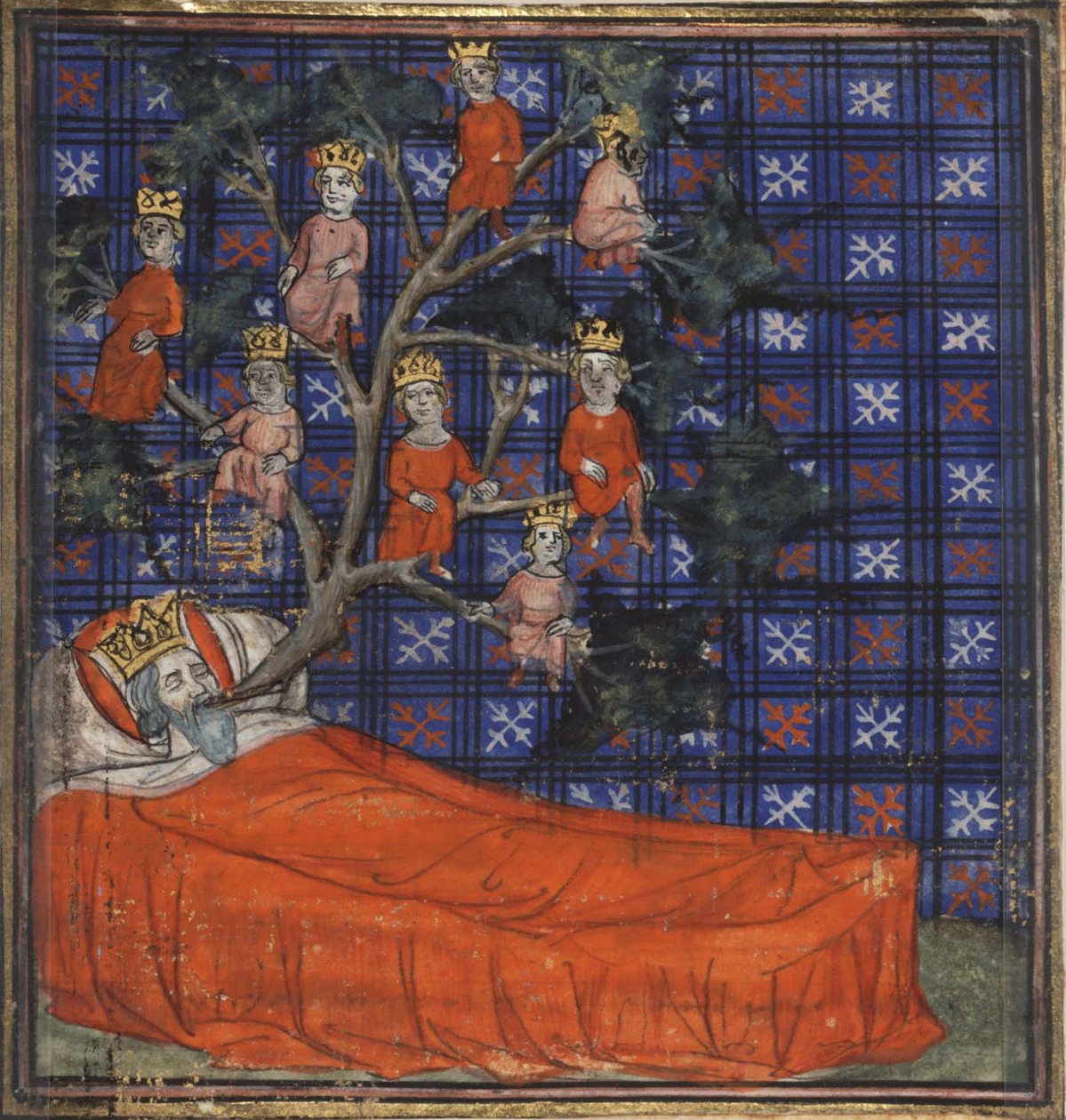 Isajs træ fra Bibelens historie af Guiart des Moulins, 1400-1415 af Virgil Master