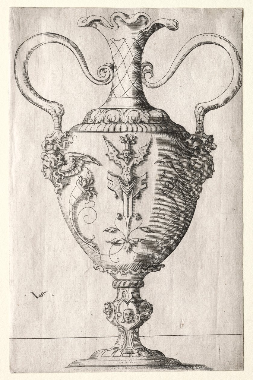 Design til en vase. af Virgilius Solis
